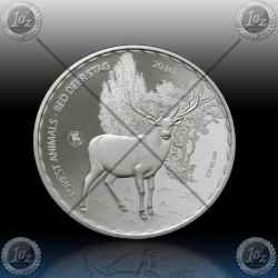 1oz  BURKINA FASO 1000 CFA "FOREST ANIMALS - RED DEER" 2016